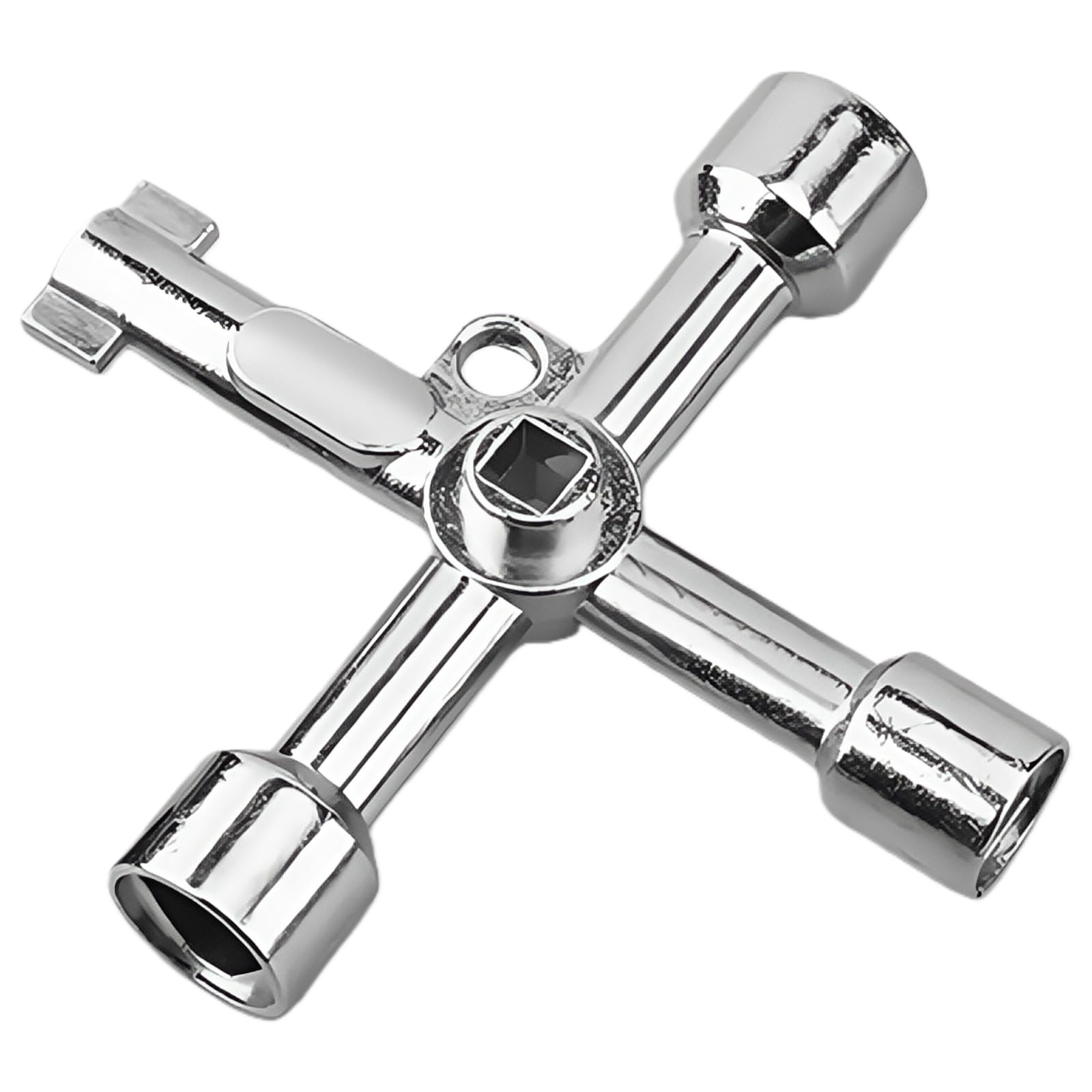 Rxgiasup Silver Triangular Tool For Train Electrical Elevator Cabinet Professional 4 Way Triangle Wrench Multifunctional