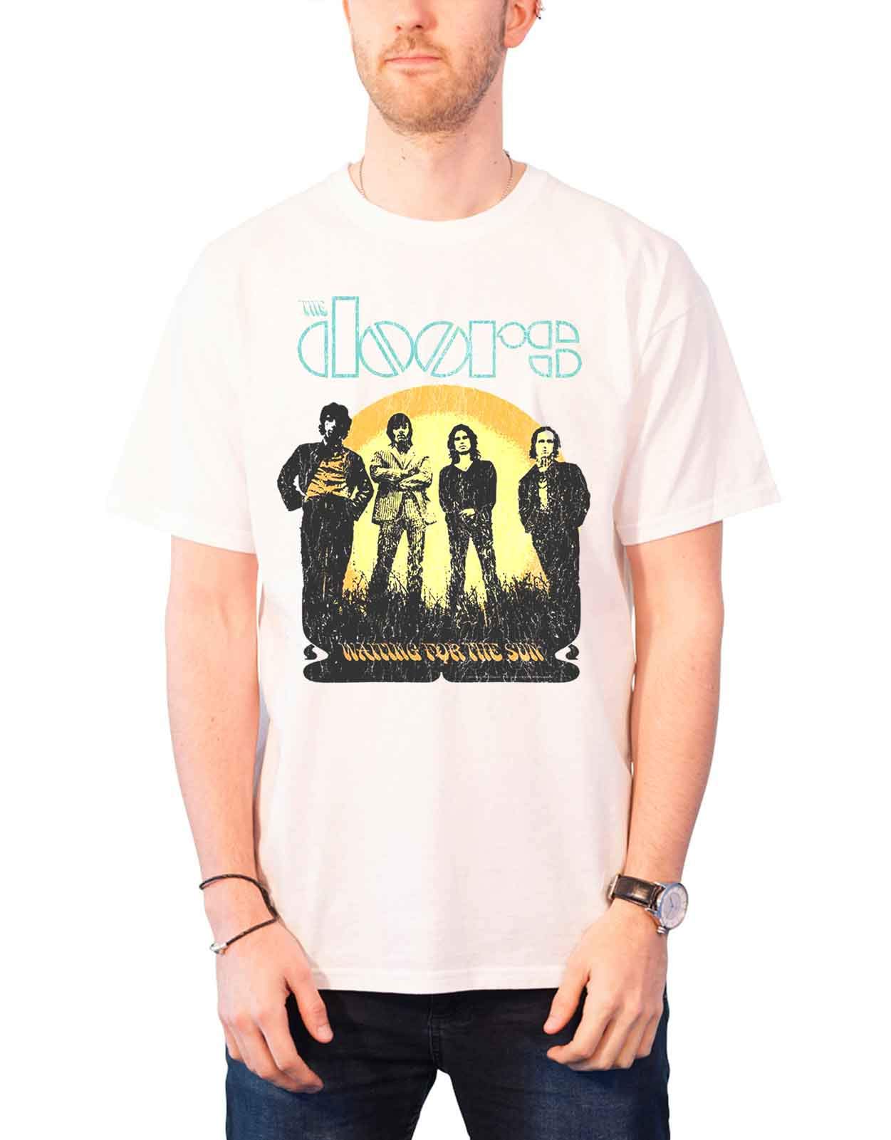 The Doors Men's White T Shirt Waiting For The Sun Jim Morrison Official Xxl
