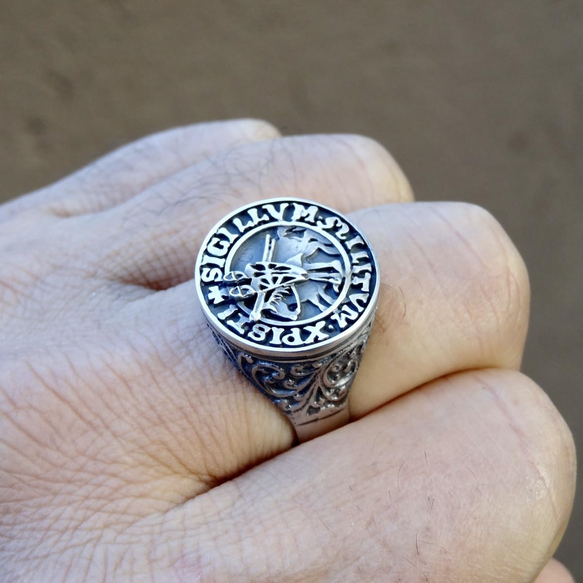 silverzone77 Neu Templerritter Freimaurer Ring Handmade Sterling Silber 925 Schmuck Juwelen