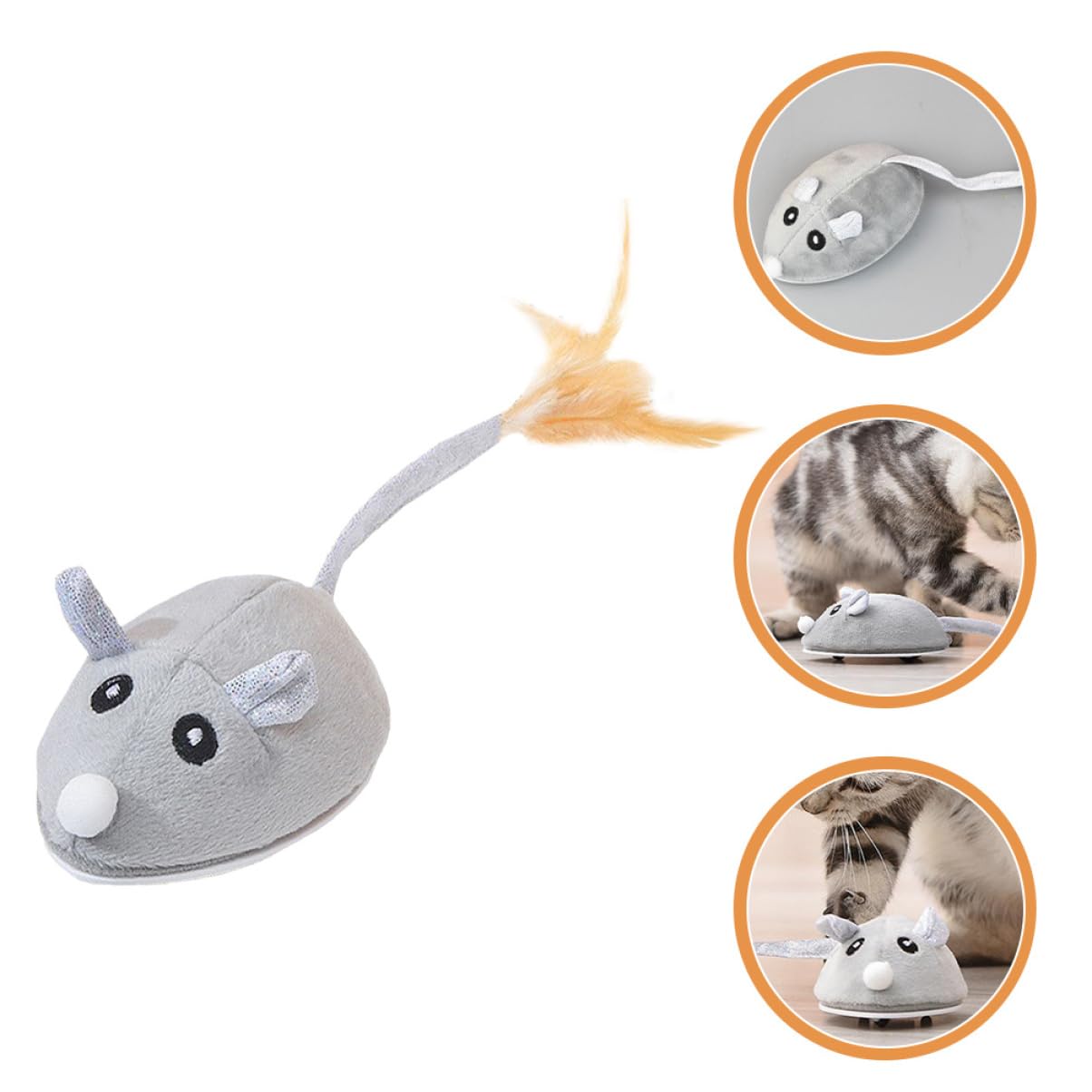 Toddmomy 4piezas Ratón Eléctrico Recargable para Gatos Juguete Interactivo para Mascotas Estimula Instintos De Caza Interiores