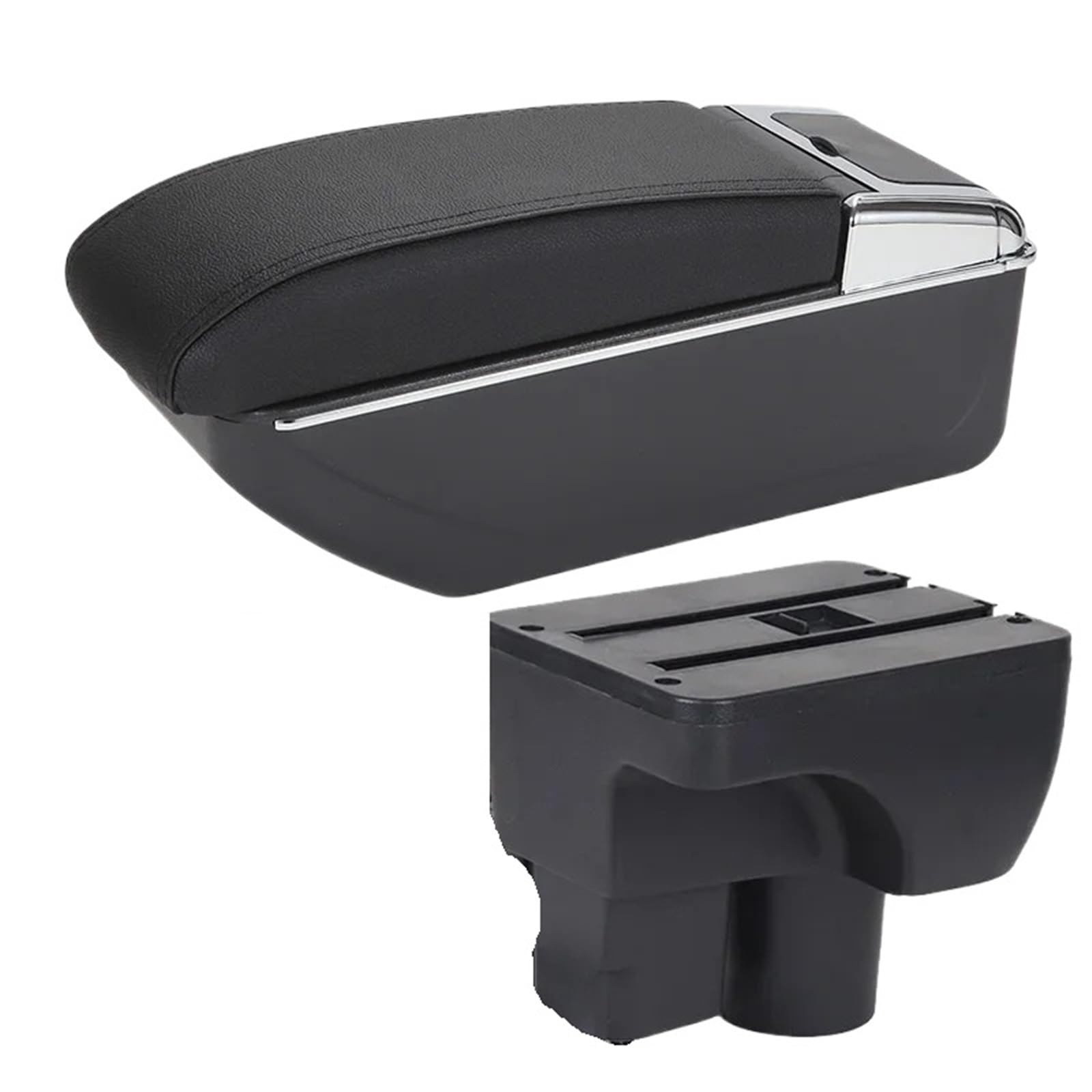 AWGNTQQ Car Armrests For Chevrolet For Aveo 3 Sail III Car Armrest Box Retrofit Parts Storage Decoration Accessorie(D2 Black line No USB)
