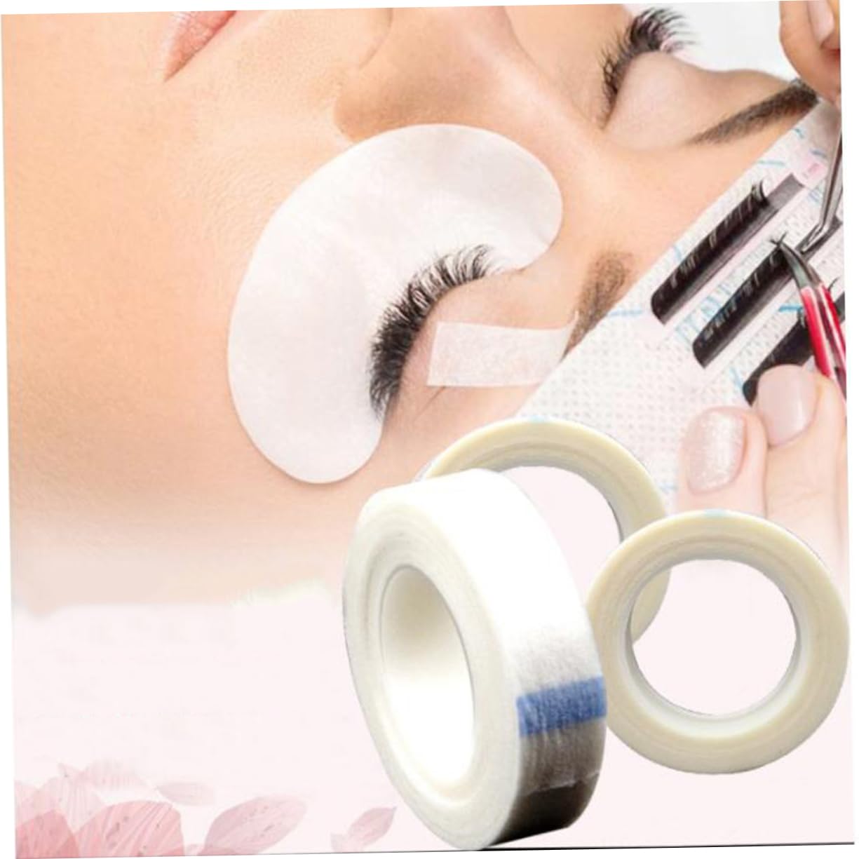 Adhesive Eyelash Isolation Tape 24pcs Non-Woven Lash Extension Tape Eyelash Grafting Isolation Patches