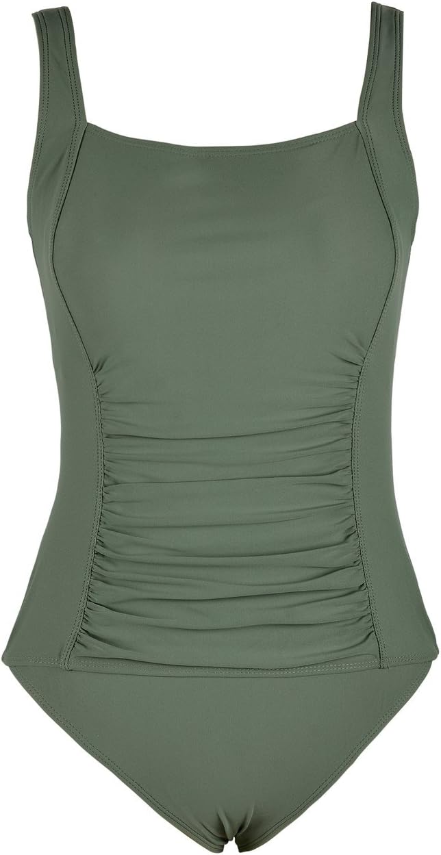 Firpearl Women's Black One Piece Bathing Suit Ruched Tummy Control Swimsuit - Image 2