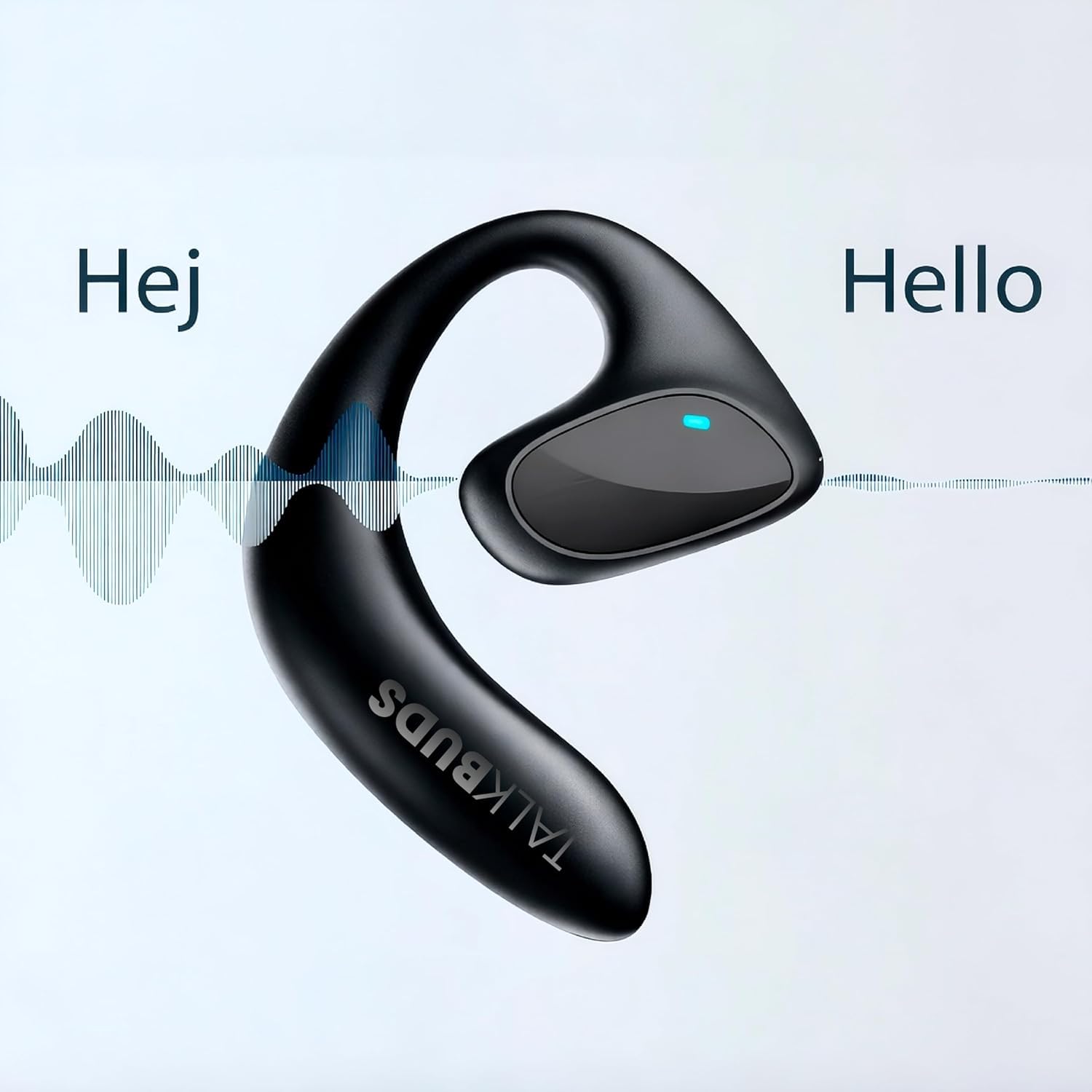 TalkBuds – Auriculares Traductores con Inteligencia Artificial | Traducción en Tiempo Real en +140 Idiomas | Compatible con Android y iOS | Conexión Bluetooth 5.1 (Negro)