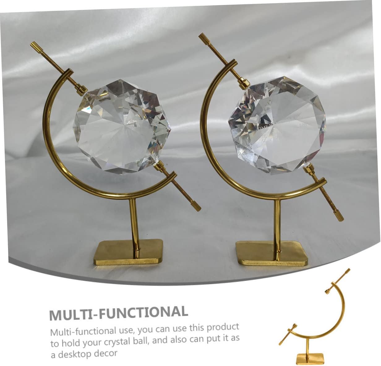 Adjustable Metal Crystal Display Stand Holder for Sphere Gold Color Wear-Resistant Design for Showcasing Crystals and Ornaments for Home Decor and Exhibitions