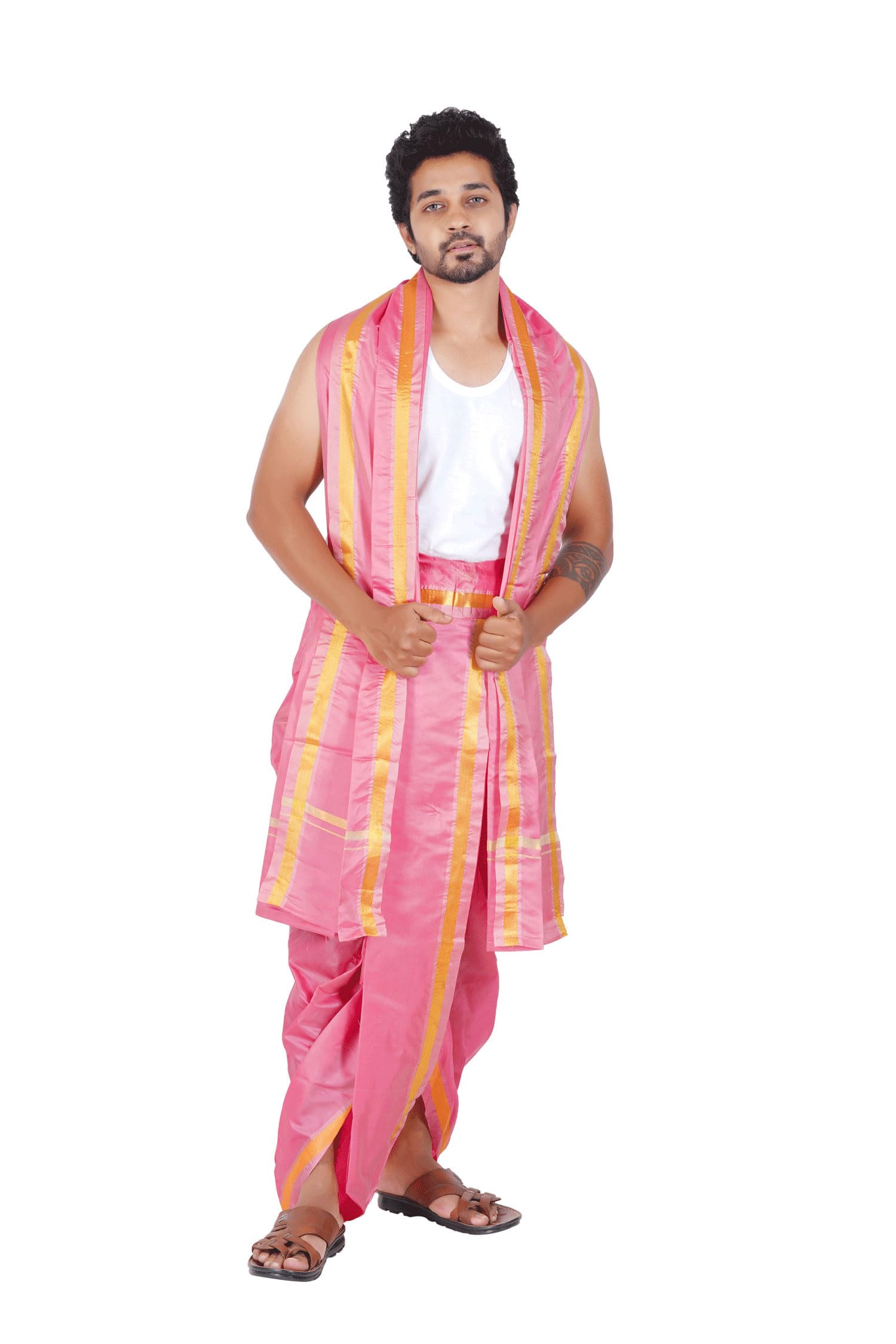 PRAKASAM COTTON Asha Pattu - Juego de pankakacham (seda sintética, 22,8 x 12,7 cm)