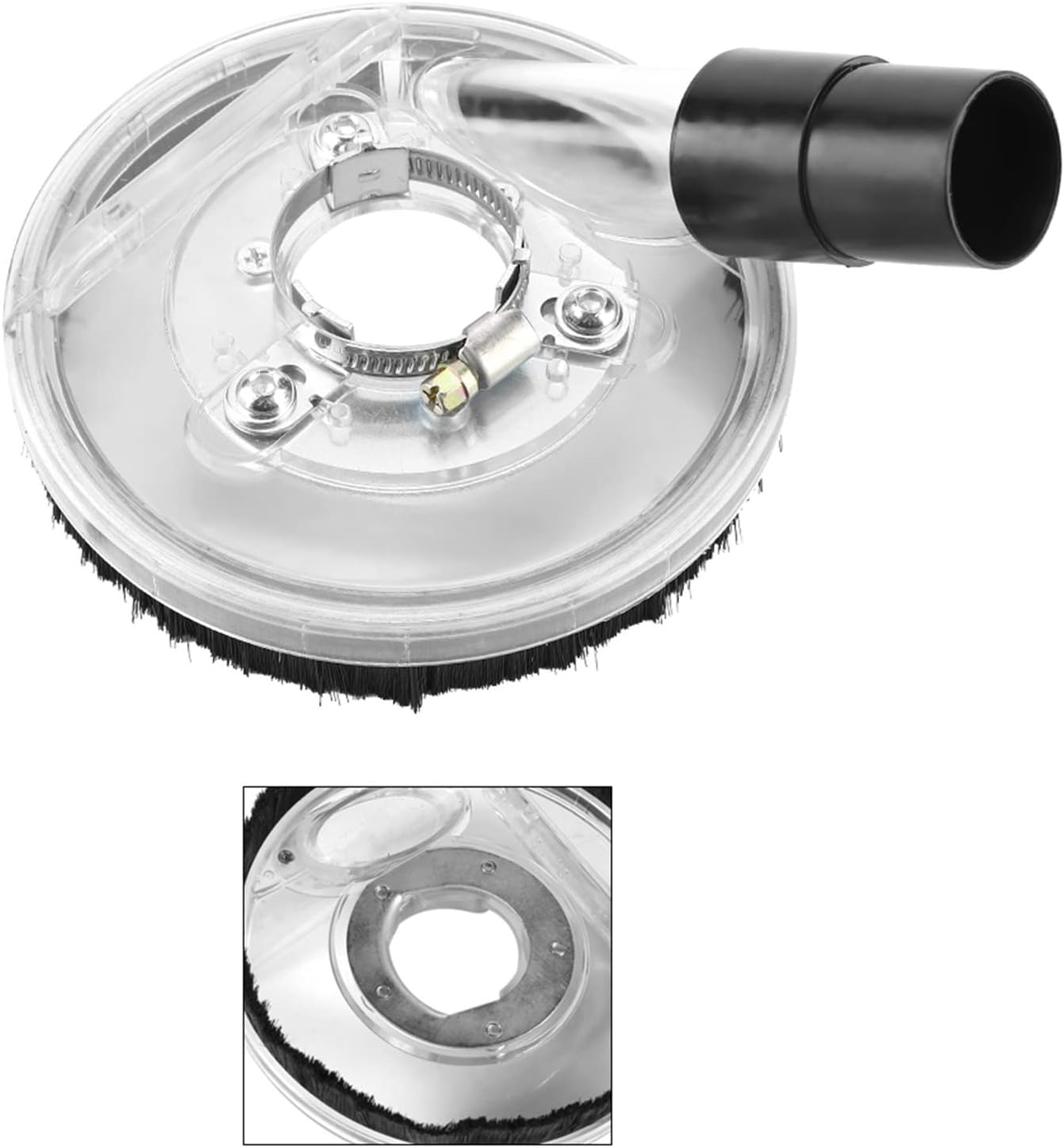 Yctze Clear Vacuum Dust Shroud 80-125mm, Dry Grinding Cover for Angle Grinders and Hand Grinder, Concrete Grinding Disc Shroud, Grinding Dust Collector