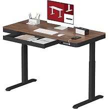 SANODESK Electric Height Adjustable One-Piece Standing Desk with Drawer