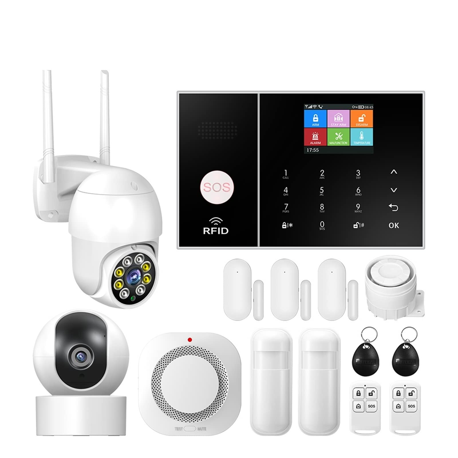 CUDTAPI Alarm System For Home GSM Security Host With Door And Motion Sensor Tuya App Control Work(G)