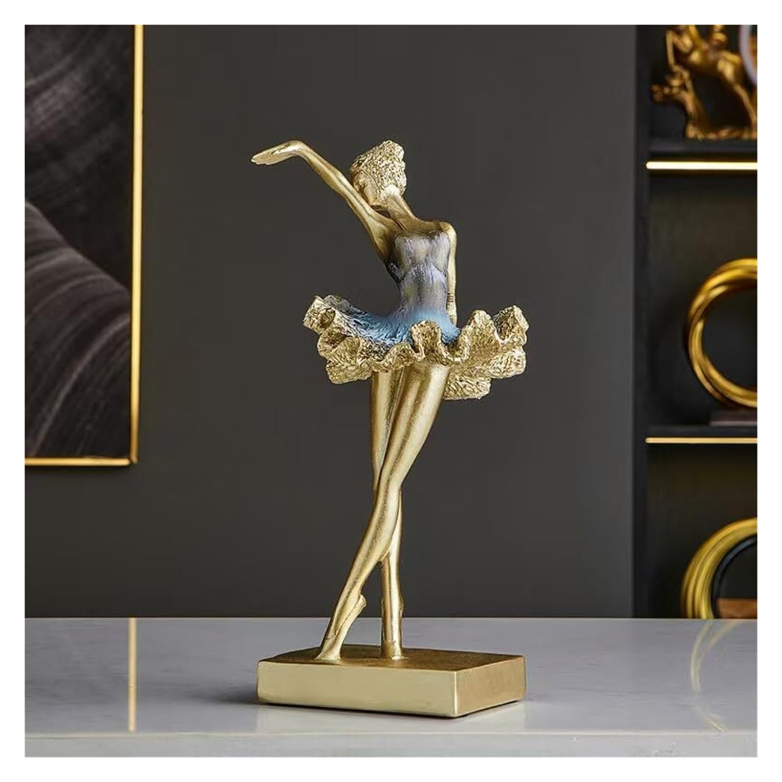 JJJing5 Decor Creative Ballet Girl Figurine Sculpture Decorative Statue With Base Nightstand Accessories