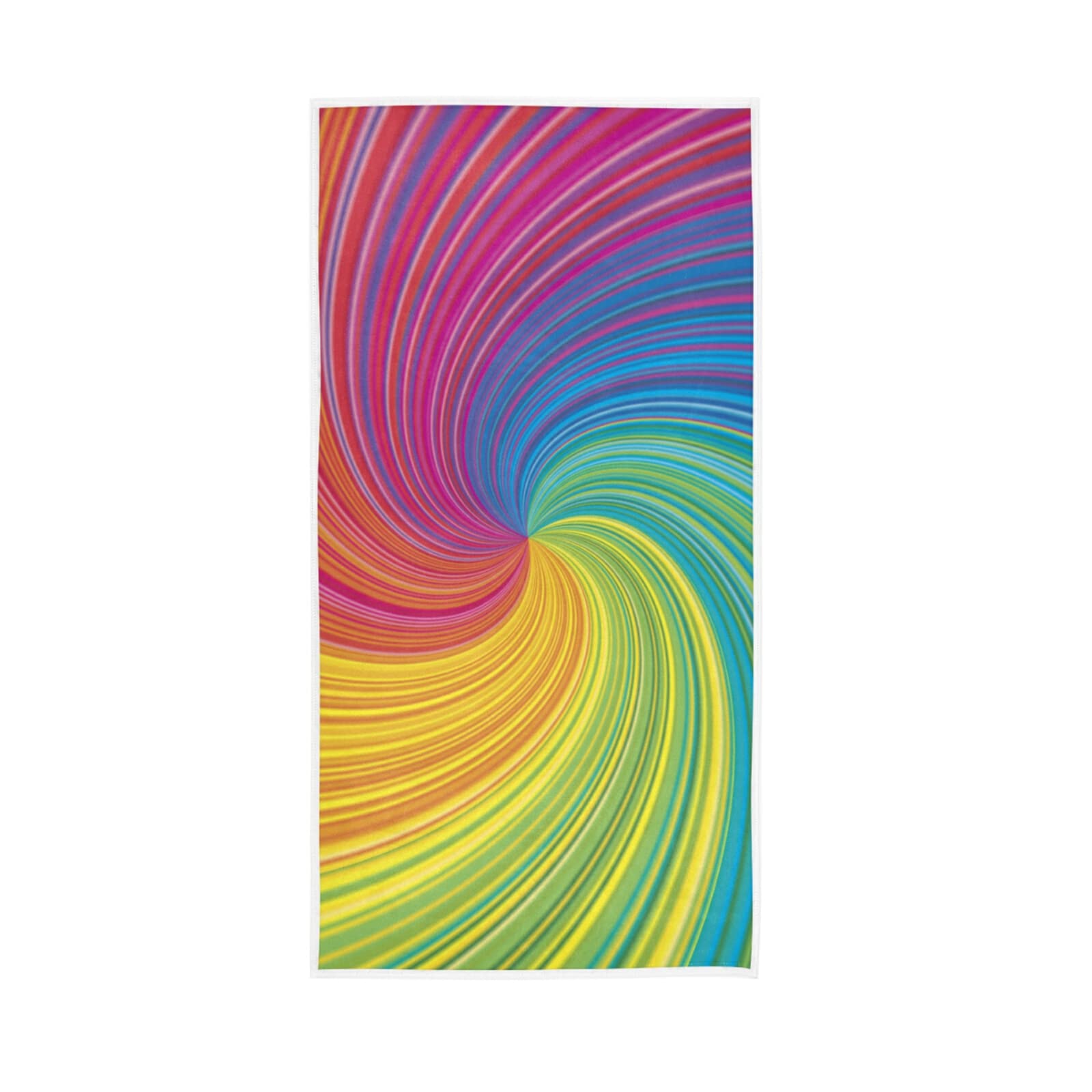 HUYGD Vortex Swirling Colorful Rainbow Colors Swirl Soft Hand Bath Towel 30" x 15" Thin Fast Drying Absorbent Soft Towels for Kitchen Gym Spa Hotel Beach