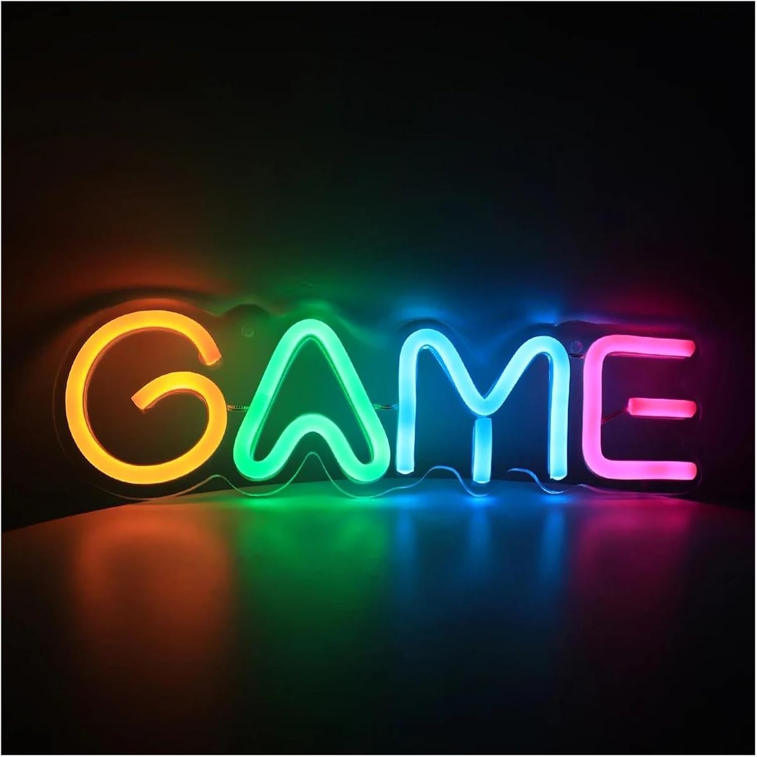Insegna al per neon colorata a per LED GAME luminosa per per sala giochi, pub, club, 28 cm × 8,7
