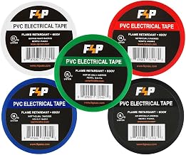 Premium Grade PVC Electrical Tape | UL Certified | 600V Rated | UV & Heat Resistant | 66 ft x 0.75 in | Pack of 10 Multi-Color | Vinyl Tape for Electrical, Automotive & Industrial Use