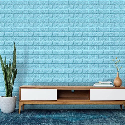 Image of Barebeauty 3D Wall Panel Wallpaper, Self Adhesive PE Foam Brick Sticker, Waterproof Peel & Stick Wall Covering for Home, Bedroom & Living Room Decor, 70 x 77 cm (Pack of 2, 11.6 Sq. Ft. Approx)