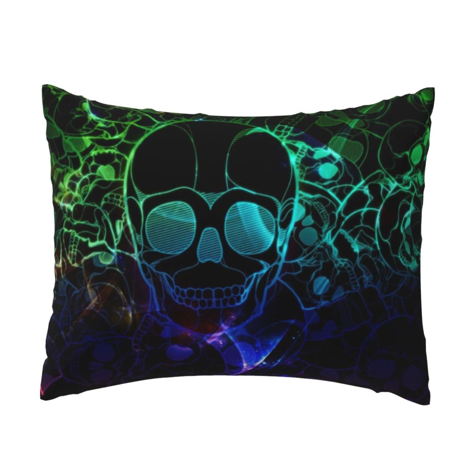 WSHFFILO Cool Skull printed Pillow Case 20x26in Decorative pillowcase Throw Pillow Cover