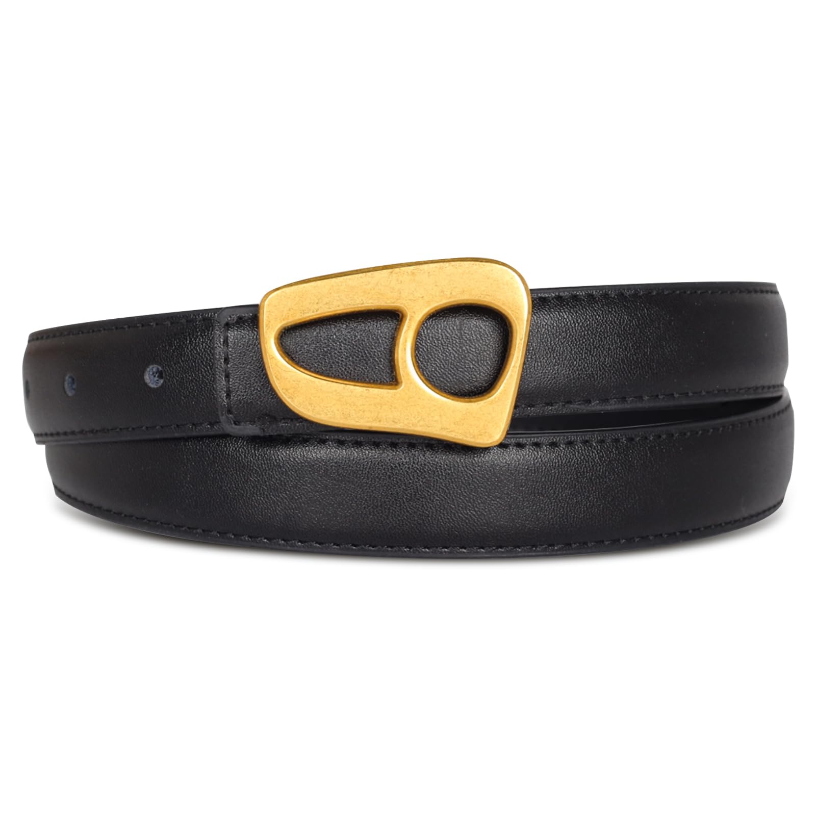 Women's Leather Belt with Buckle - Ideal for Dresses, Jeans, and Coats