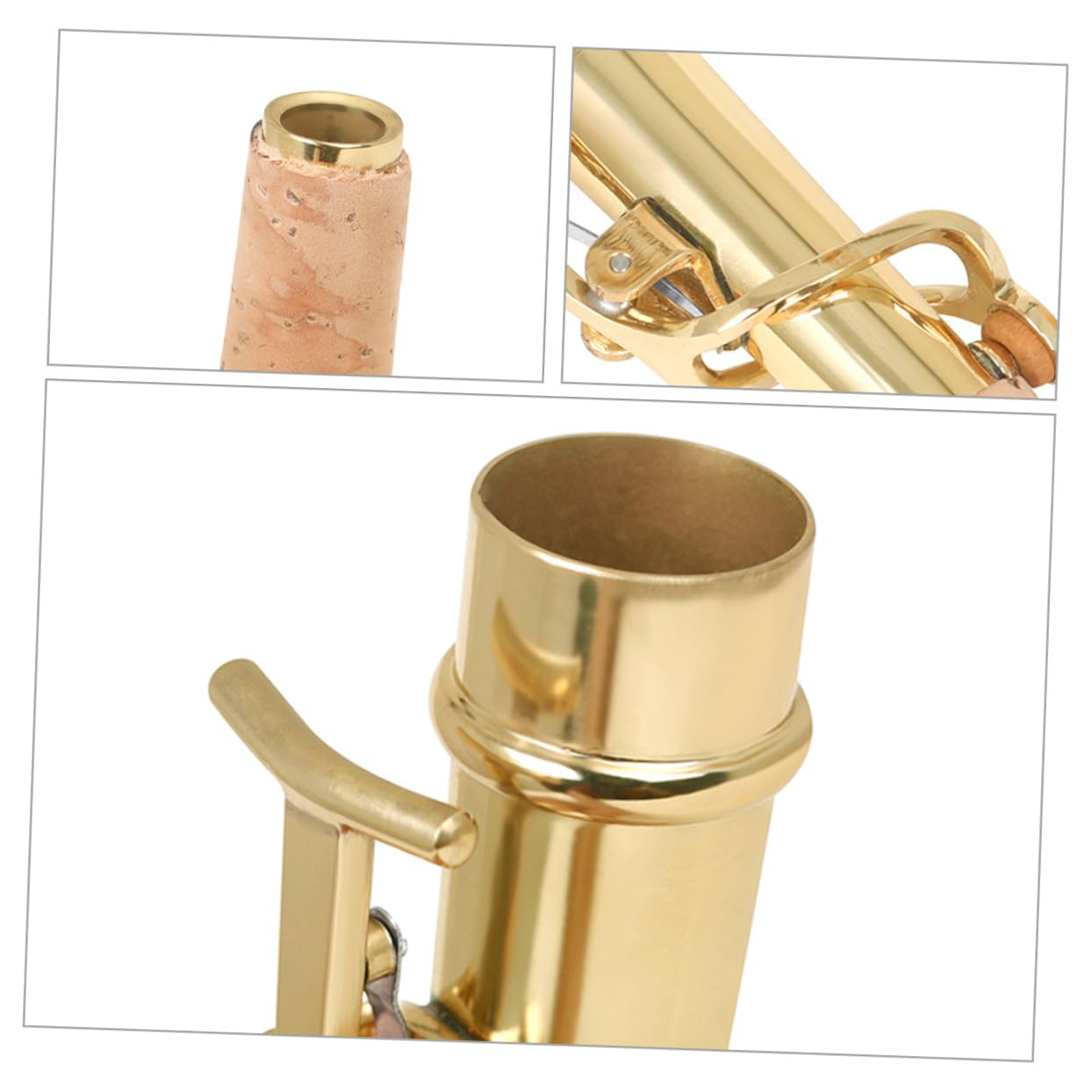 HEMOTON 1set Collo Per Ottone Con Fodere Collo Dritto e Per Soprano Saxophone Accessori Per Musicisti e Amanti Del Jazz