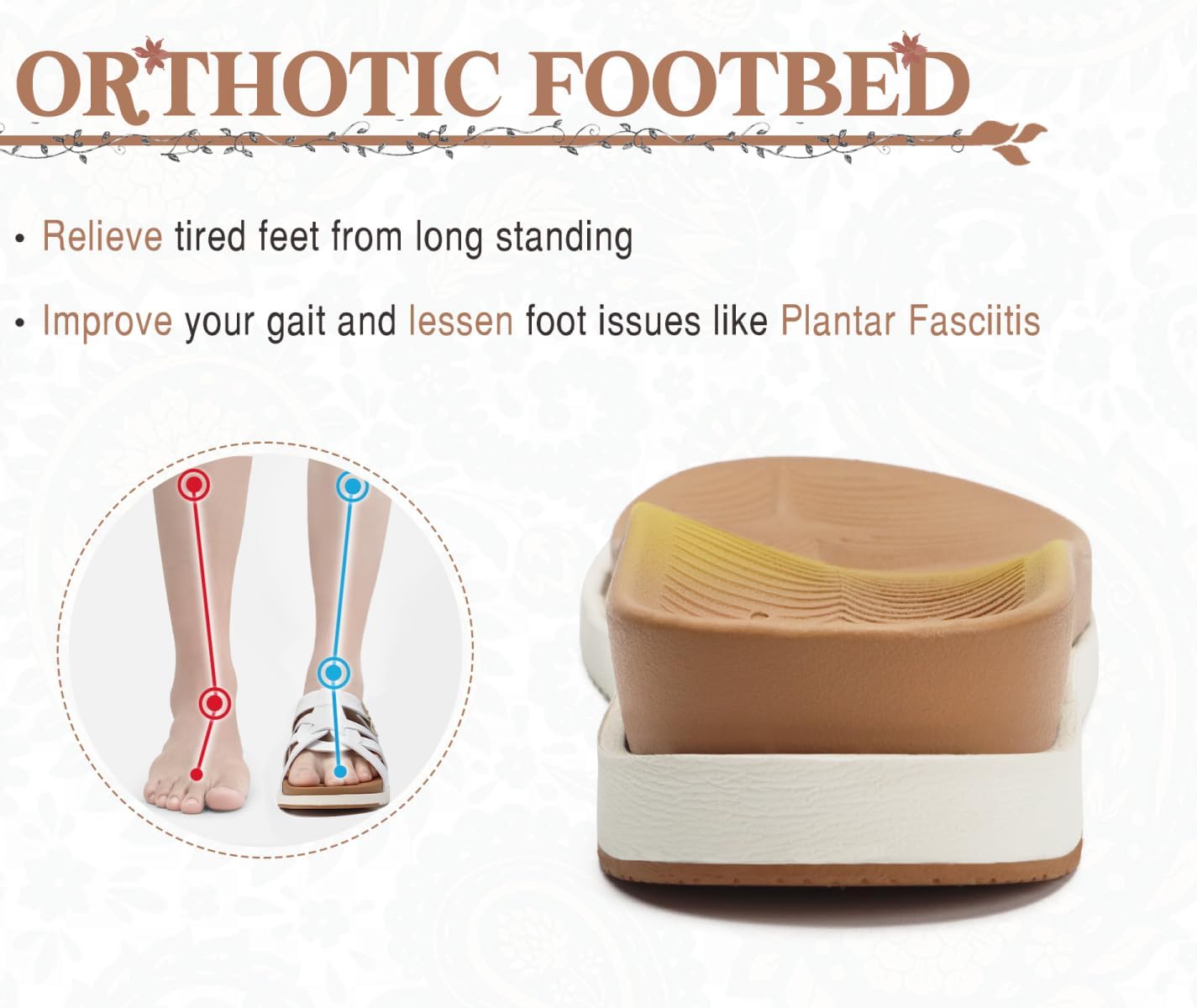 KuaiLu Gladiator Sandals for Women with Comfortable Arch Support Summer Beach Vacation Walking Travel Fisherman Slides Boho Outfits Flats Slip on Cushion Shoes Indoor Outdoor - Image 5