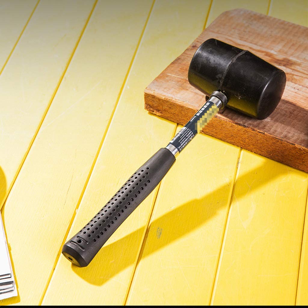 Martillo de orejas Mango de tubería de acero Martillo de goma Herramienta de decoración Azulejo de piso Herramienta de instalación de mármol 3 Especificaciones para múltiples propósitos Martillo de c