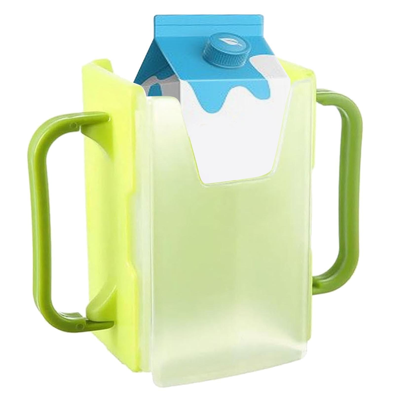 Neamou Green Milk Carton Cup Holder | Drink Pouch Holder For Toddler | Squeeze Proof Juice Bag Holder, Adjustable Milk Box Water Bottle Cup Holder For Kids Toddler Children