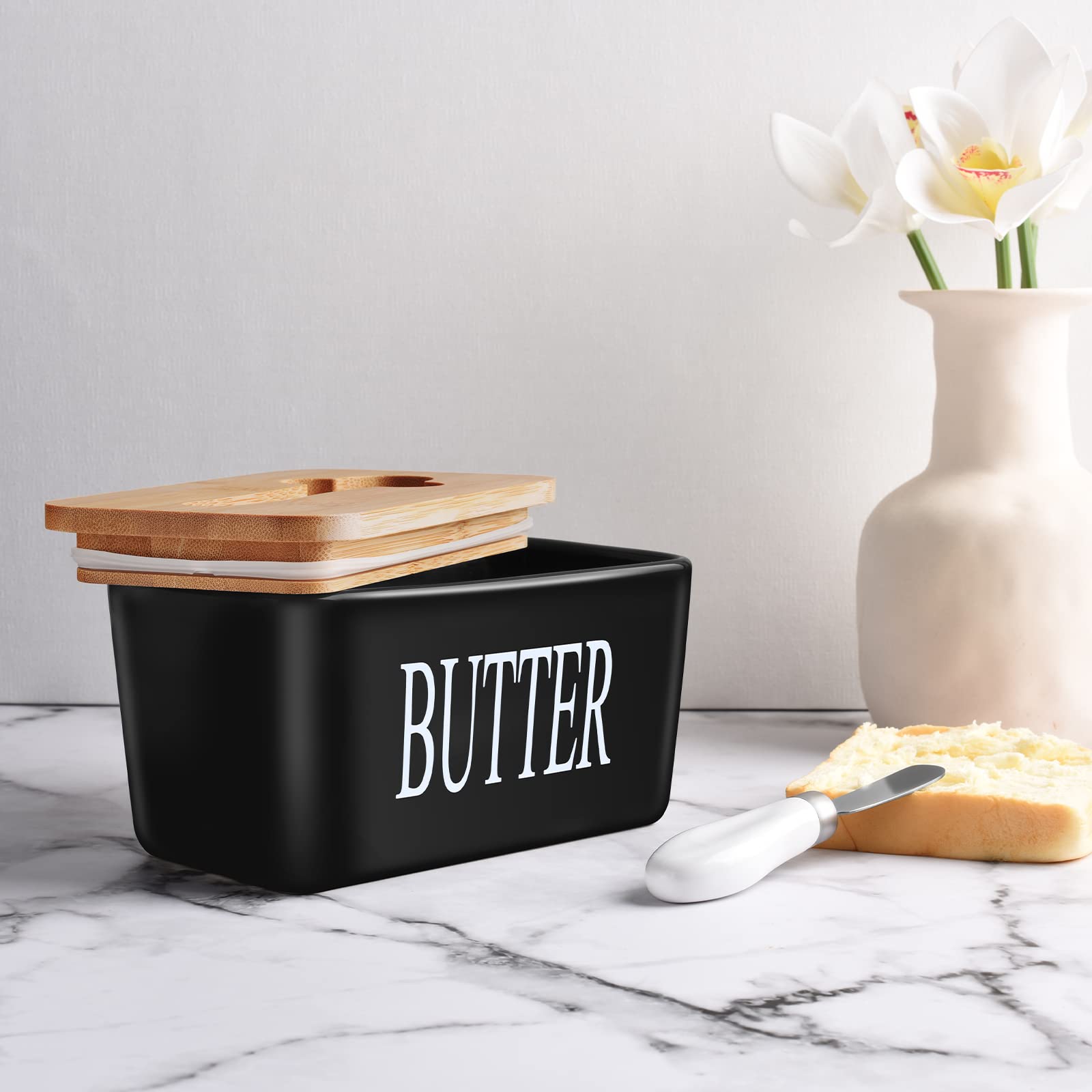 JSHKY Large Capacity Butter Dish for Canadian 1 LB of Butter