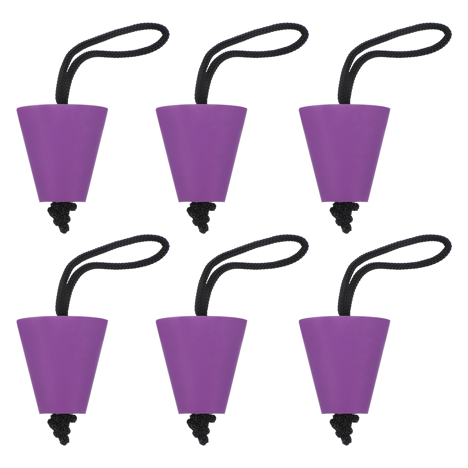 YELARXI Universal Kayak Scupper Plug, Silicone Scupper Plugs Kit Drain Hole Stopper Bung with Lanyard Cord Kayak Accessories for Scupper Drain Holes/Canoes/Yachts, 6 Pcs, Purple