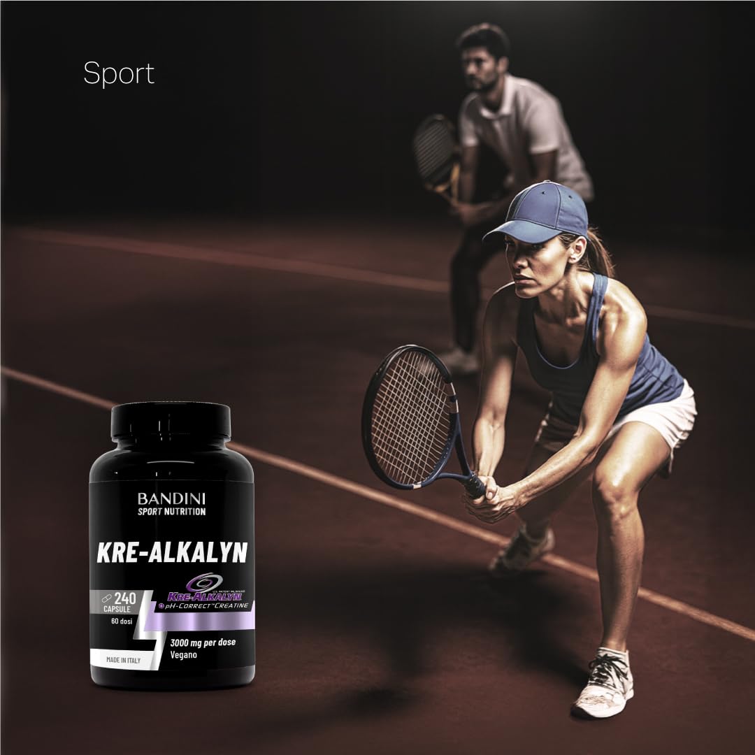 Bandini® Kre-Alkalyn® 240 capsule (Scorta per 2 Mesi) - Creatina Alcalina Tamponata per Allenamento Intenso, Sport, Palestra e Pre Post Workout - A base di Creatine Monoidrato - 100% Vegan