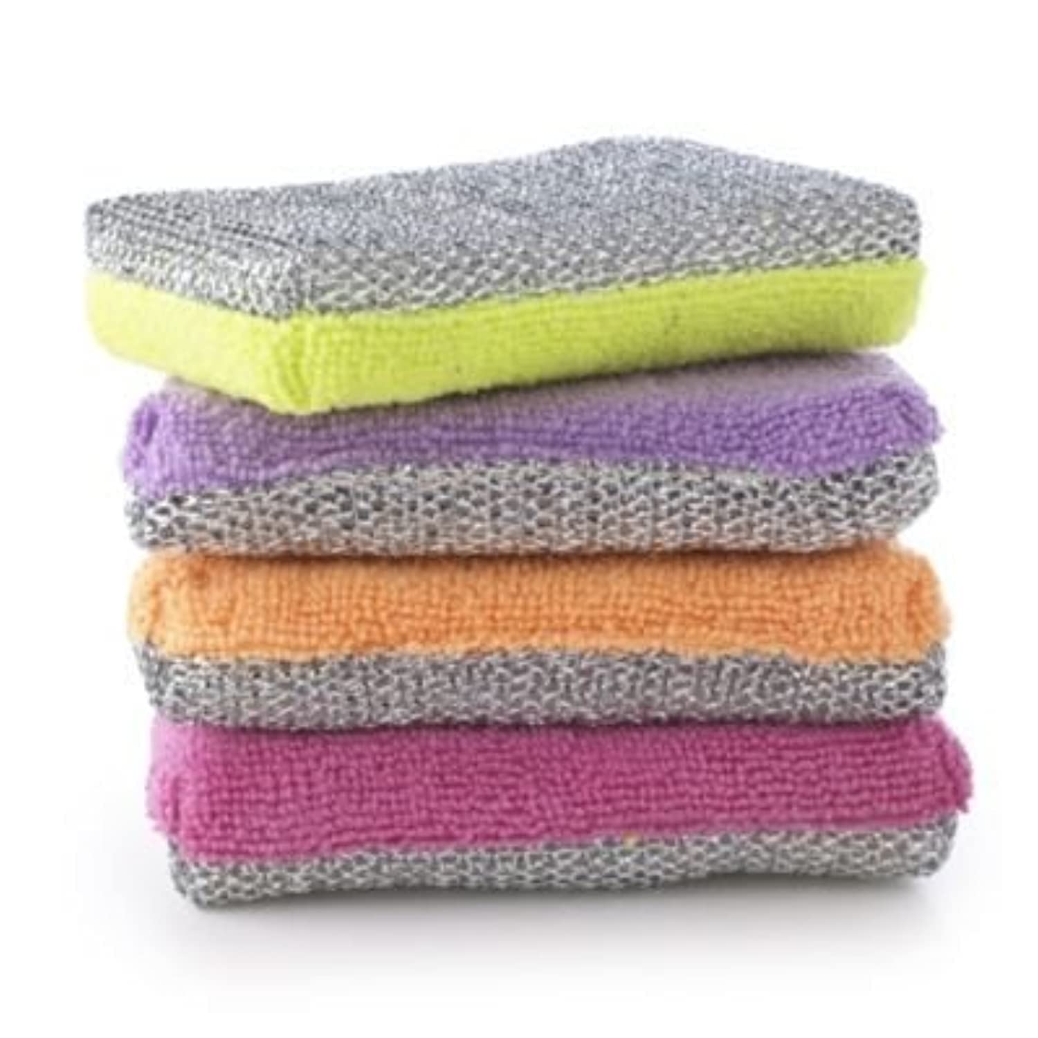 Lakeland Dual-Action Brights Kitchen Sponges 4-Pack, Assorted, One Size