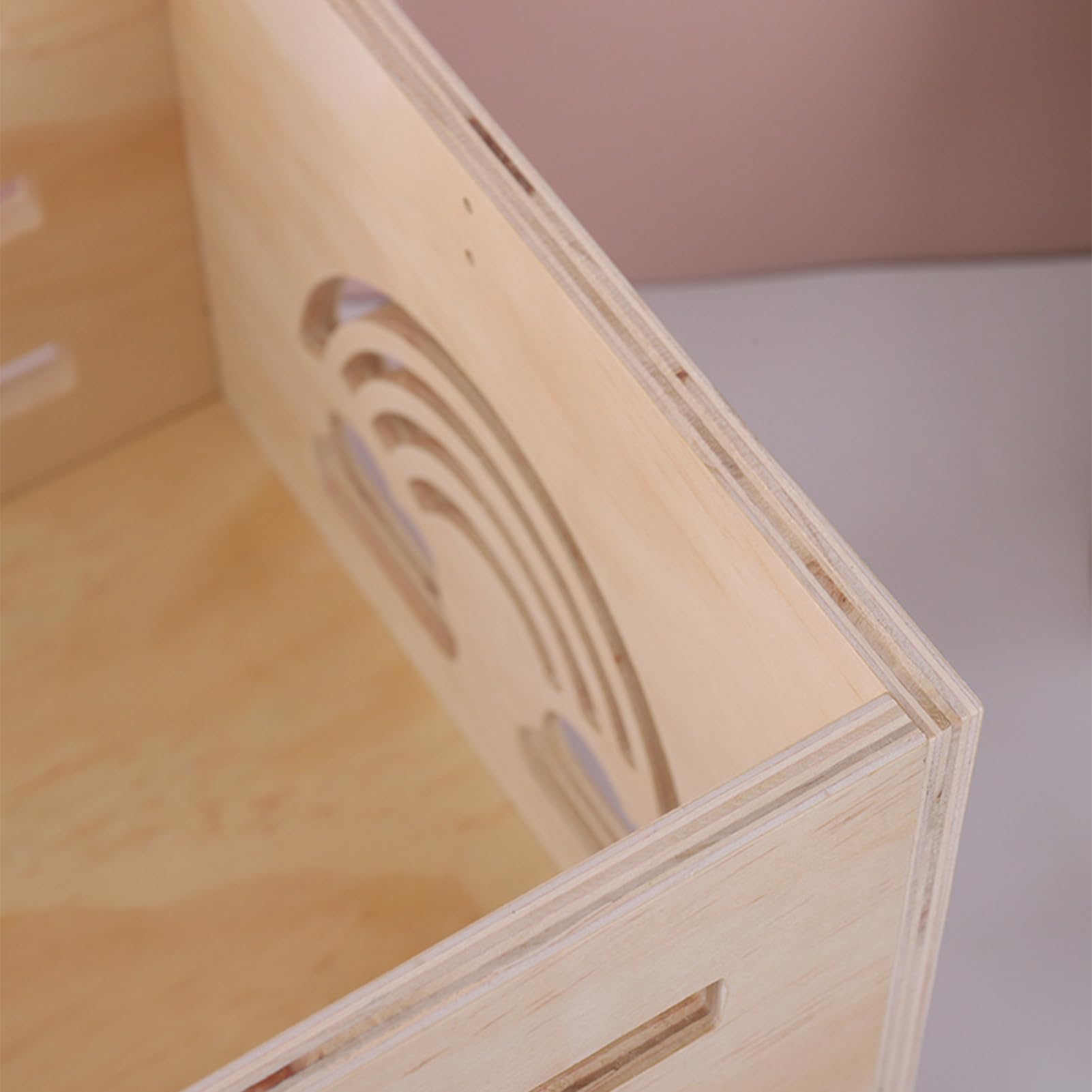 Armoire en bois pour baby shower – Élégante boîte pour baby shower, crochet en bois polyvalent pour bébé | Armoire avec poignée, panier à linge de grande capacité pour couches et serviettes de bain