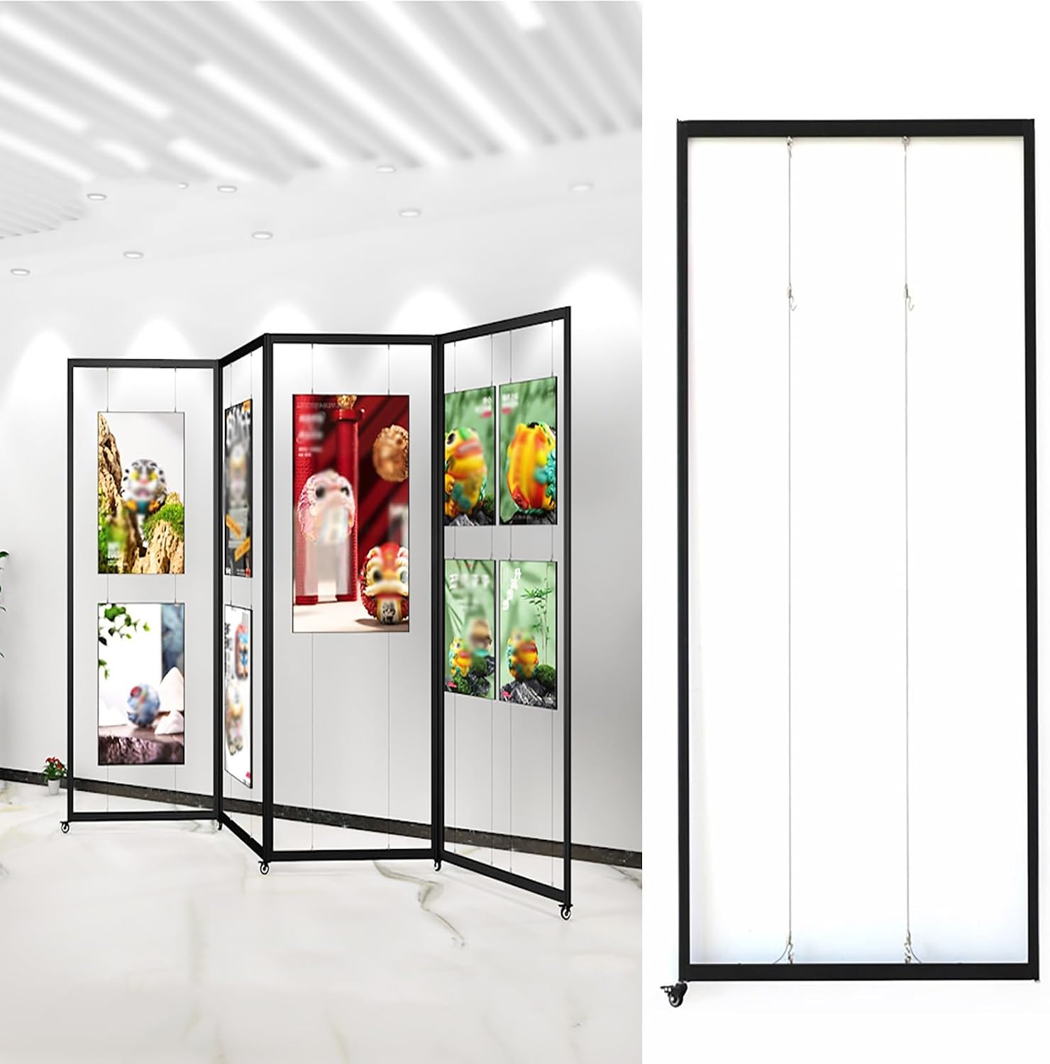 Freestanding Display Racks For Art Exhibitions, Foldable Calligraphy Poster Holder, Advertising Shelf, Photography Display Stand, For Art Gallery, Craft Fair, Booth(1pcs,100x200cm/39.4x78.7in)