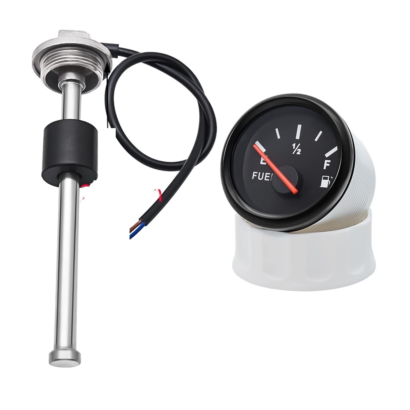 Czujnik poziomu, Czujnik poziomu paliwa 0-190 Ohm z 52 mm miernik poziomu paliwa Czerwony podświetlenie dla Diesel benzynowy samochód Nadaje się do paliwa, wody, cieczy(200mm)