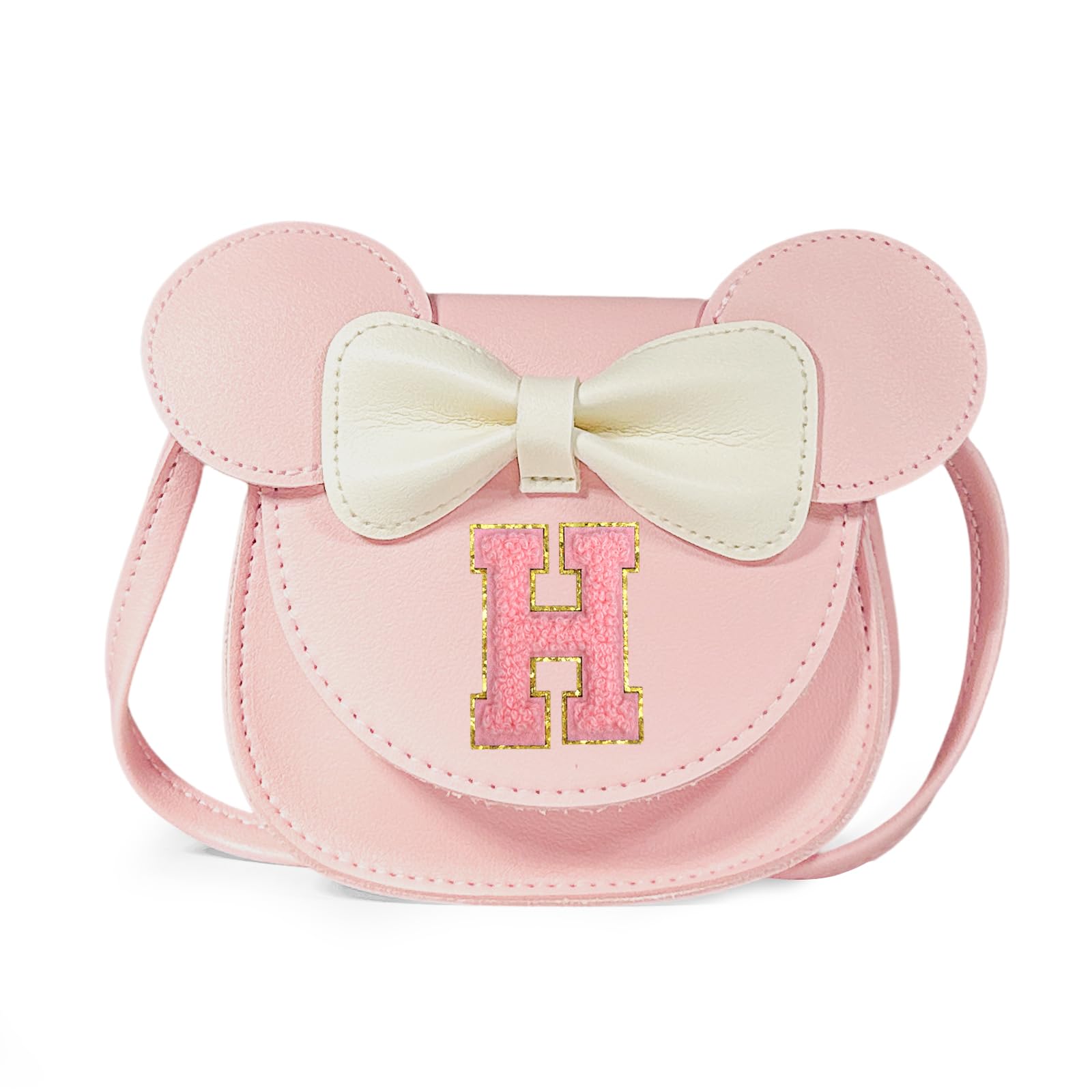 Girls Handbag, Personalized Kids Purse, Little Mouse Ears Pink Wallet – Toddler Gift, Birthday Gift for Girls Ages 3-8 Years Old, Pink-h, 14 x 14 x 4.5 cm-image-21