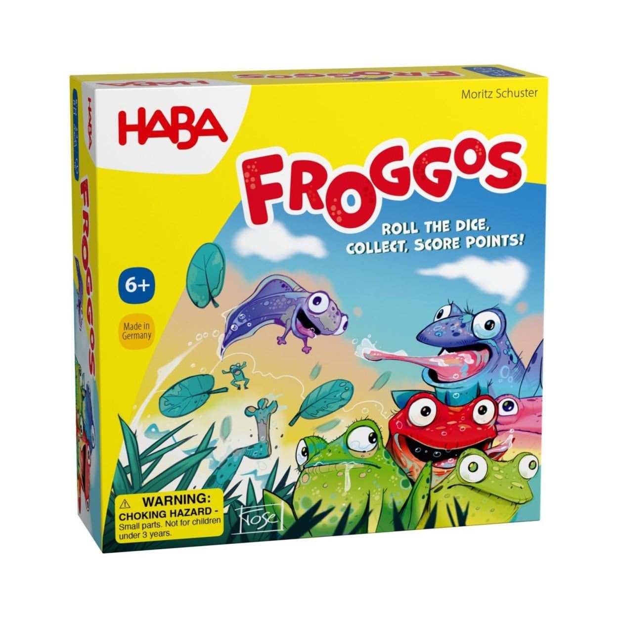 Haba juego infantil Froggos - juego cooperativo de dados para niños