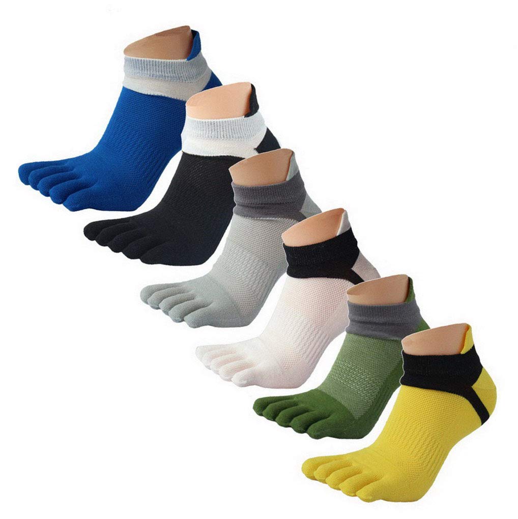 Chaussettes à orteils pour hommes, chaussettes de sport légères, respirantes, à séchage rapide, 6 paires