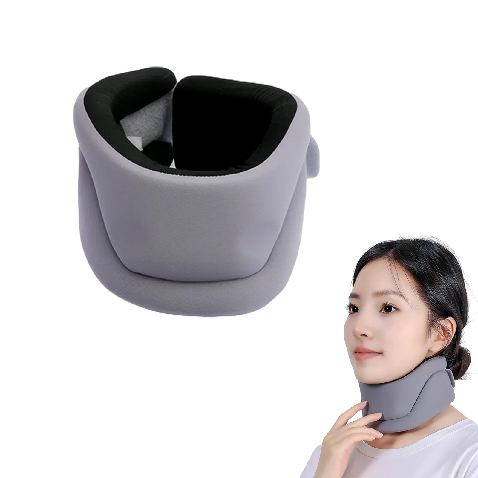 GMHLLES Neck Brace Vitavix Neck Support for Snoring Vitavix Neck Support Adjustable Soft Foam General No More Snoring Ergonomic Relieve Cervical Pressure (Gray)