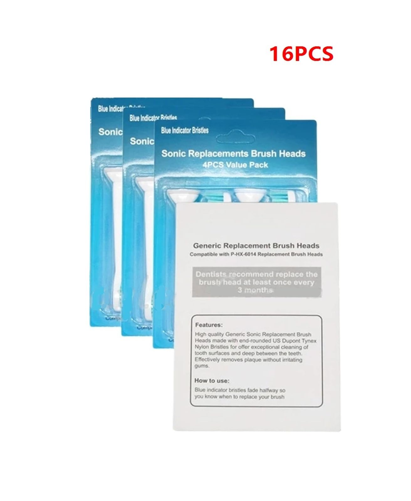 16PCS/20PCS Spazzolino Elettrico Sostituisce Le Testine dello Spazzolino HX6014 for HX6930 HX9340 HX6950 HX6530 HX3210 HX3211 HX3281 Testina dello Spazzolino(16PCS)