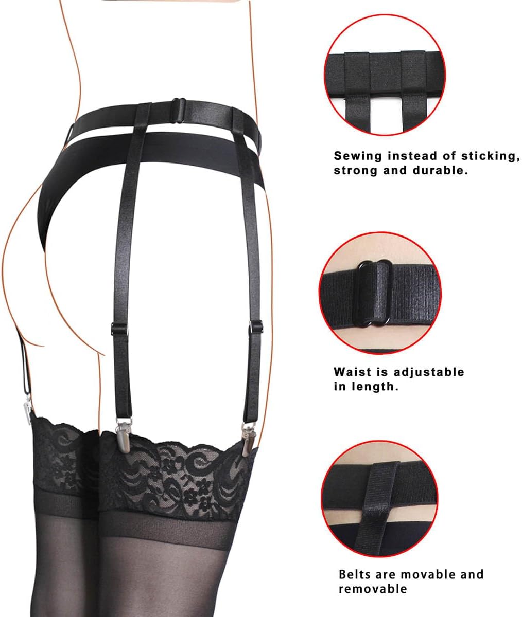 GARGALA Garter belt for Women Simplicity Sexy Socks Suspender for Thigh High Stockings with 4/6 Metal Clips - Image 3