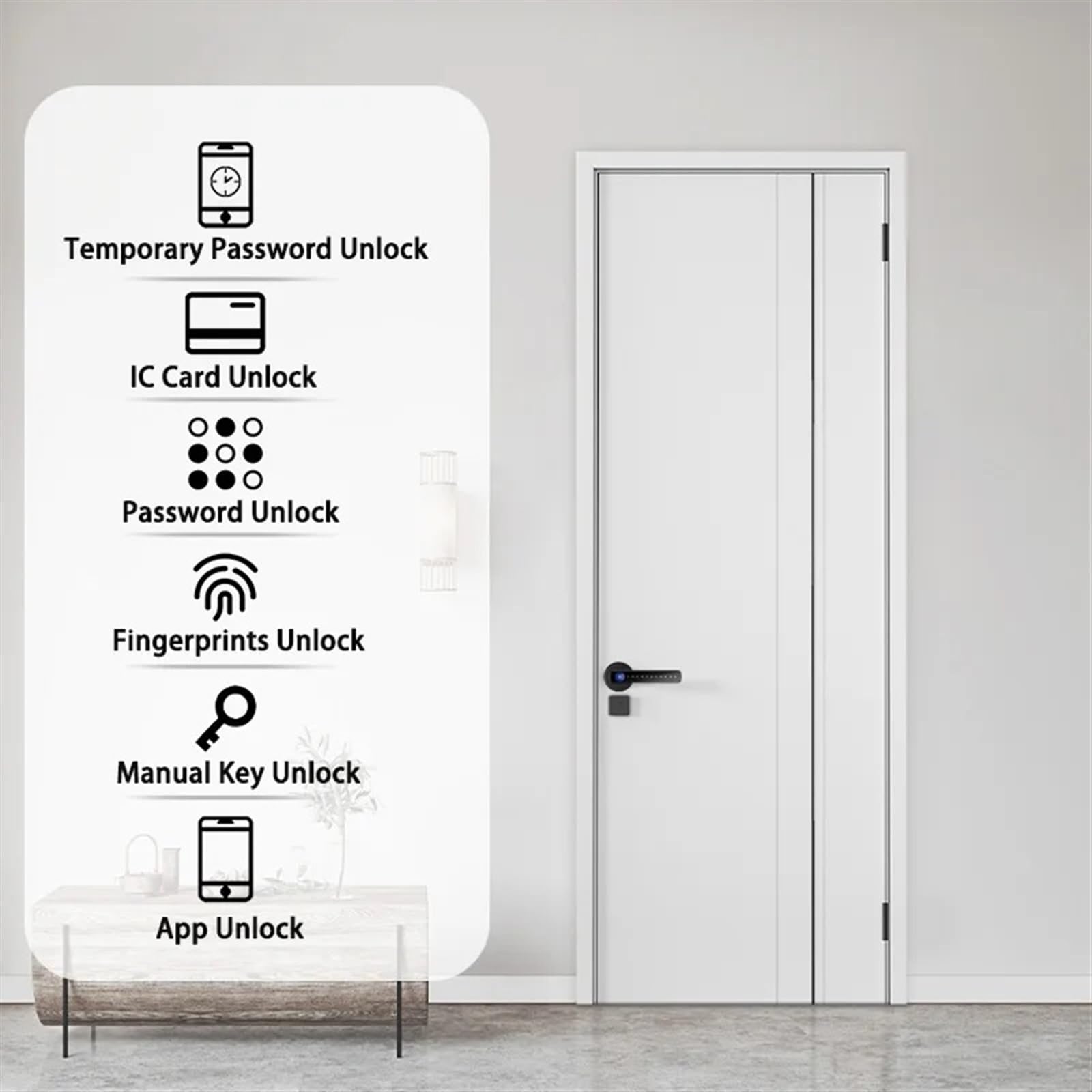 Con impronta digitale biometrica Serratura intelligente for porta elettronica Password Impronta Maniglia for di sicurezza senza chiave Casa,Sicurezza degli accessi