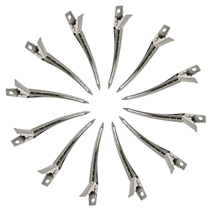 Pack de 24 pinzas para cabello metálicas plateadas miniatura 3