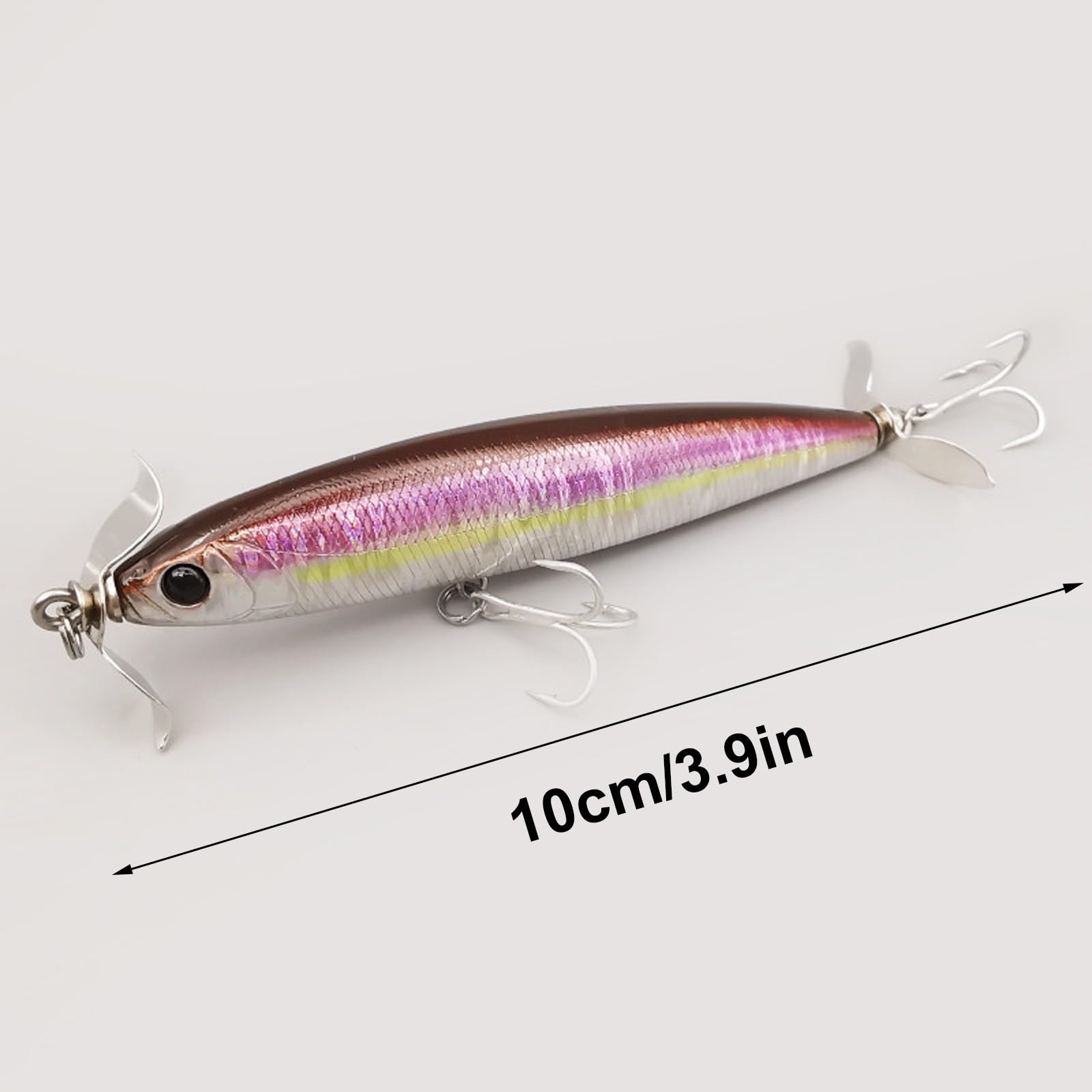 Señuelos de Superficie de Doble Hélice, Señuelos Flotantes de Crecimiento Lento, Adecuados for Morrallas, Peces Negros y Lubinas, Artes de Pesca Costera