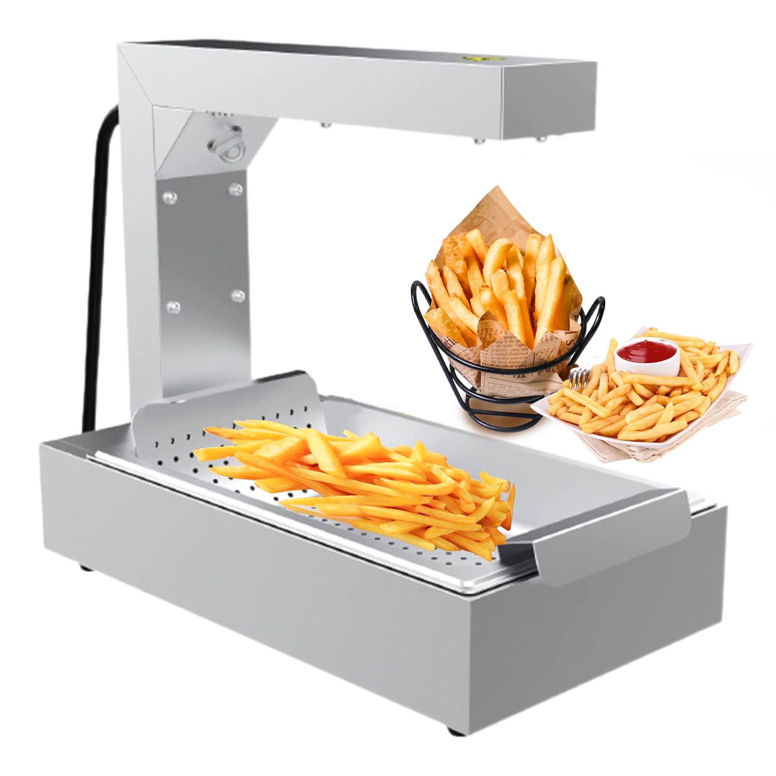 French Fry Wärmelampe, kommerzielle Lebensmittelheizung French Fry Wärmer, Edelstahl French Fry Wärmer für Pommes Frites