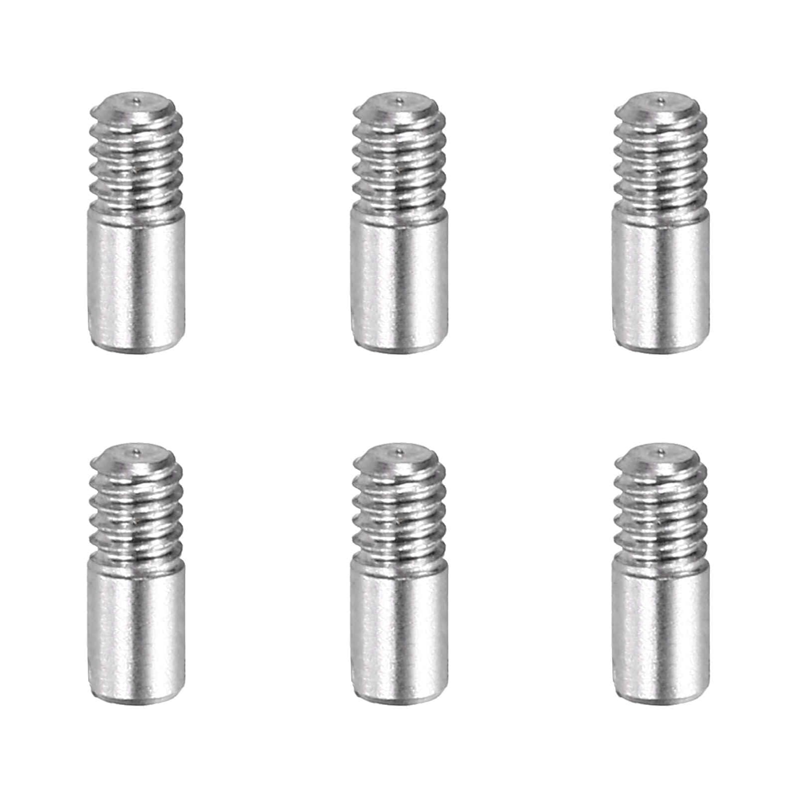 MECCANIXITY 6 Pcs M2 x 5mm Slotted Cylindrical Pins, 304 Stainless Steel Dowel External Thread Locating Parallel Pins Shelf Support Peg Pin for