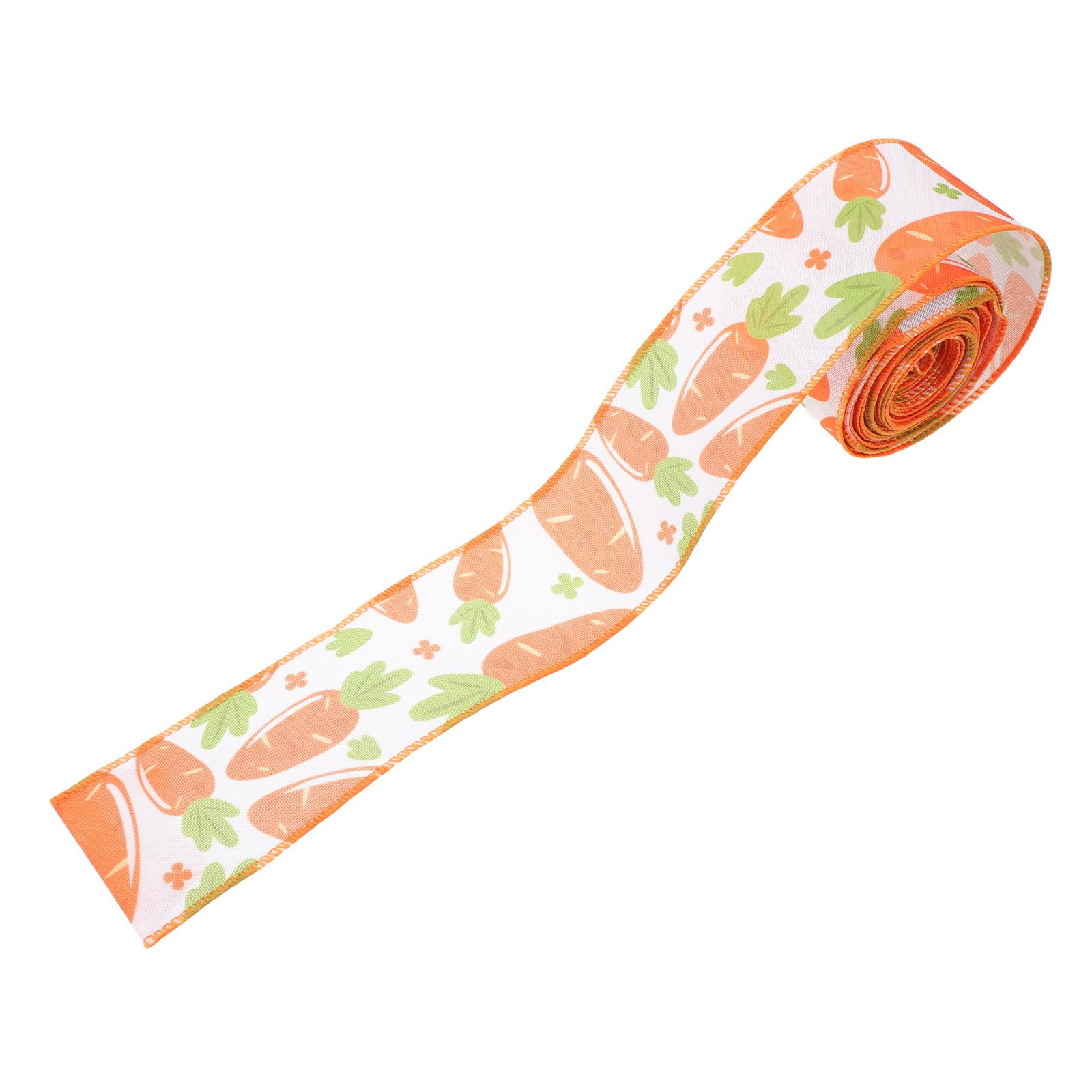 Tofficu 5 Stück Osterband mit Drahtkante aus Polyester und Eisen 6,35cm Breit Vielseitig Einsetzbares Schleifenband für Osterdekoration und Geschenkkörbe im Vintage Stil