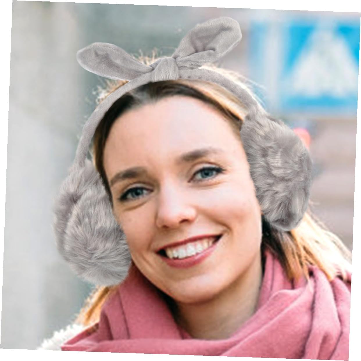 SHOWERORO 2pcs Women’s Thermal Plush Earmuffs Bow, Adjustable Winter Ear Covers for Outdoor Sports, Windproof Ear Warmers for Running and Cold Weather