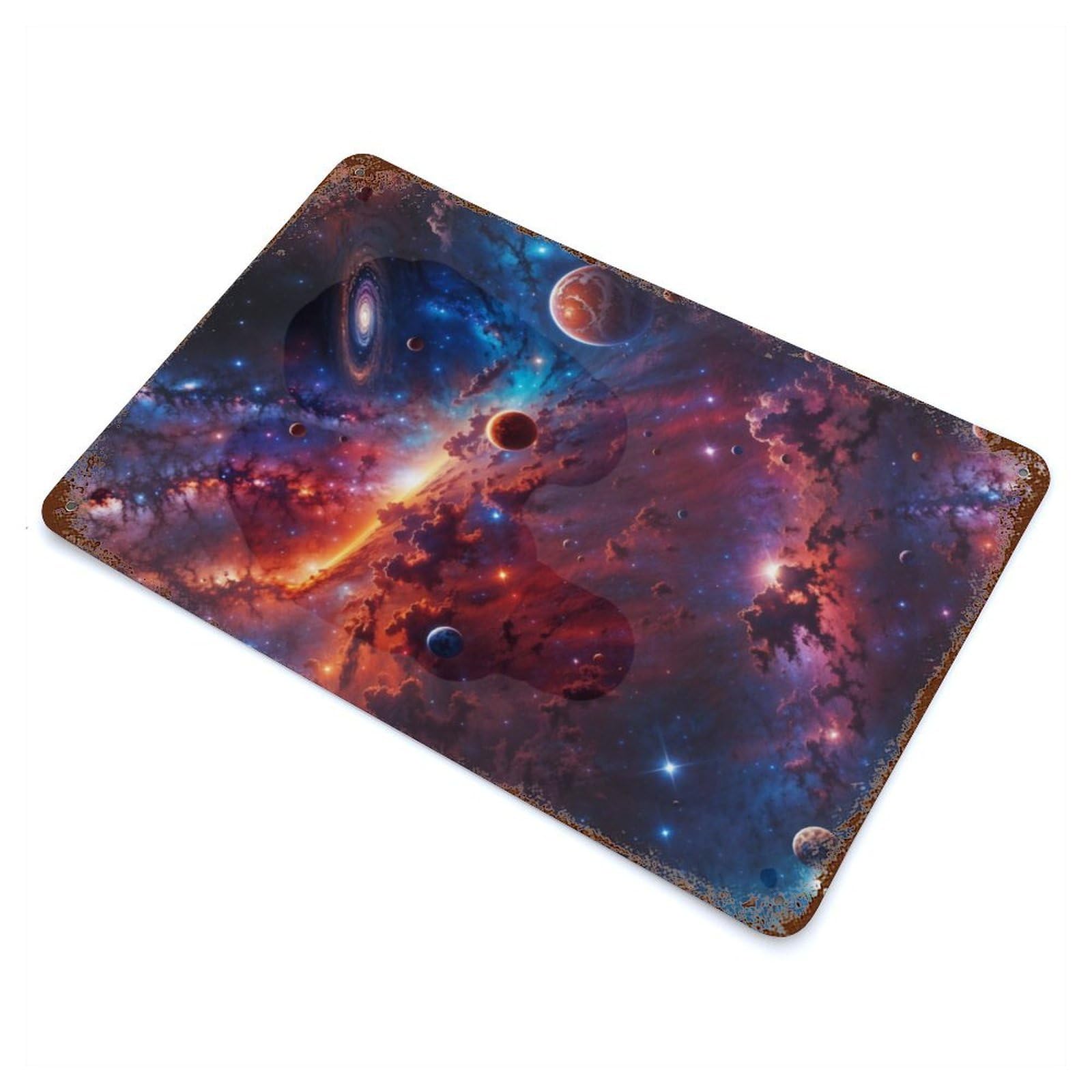 Garage Style Cosmos Wonder Weathered Tin Sign 11.8"x7.9", Classic Wall Plaque for Bar And Workshop