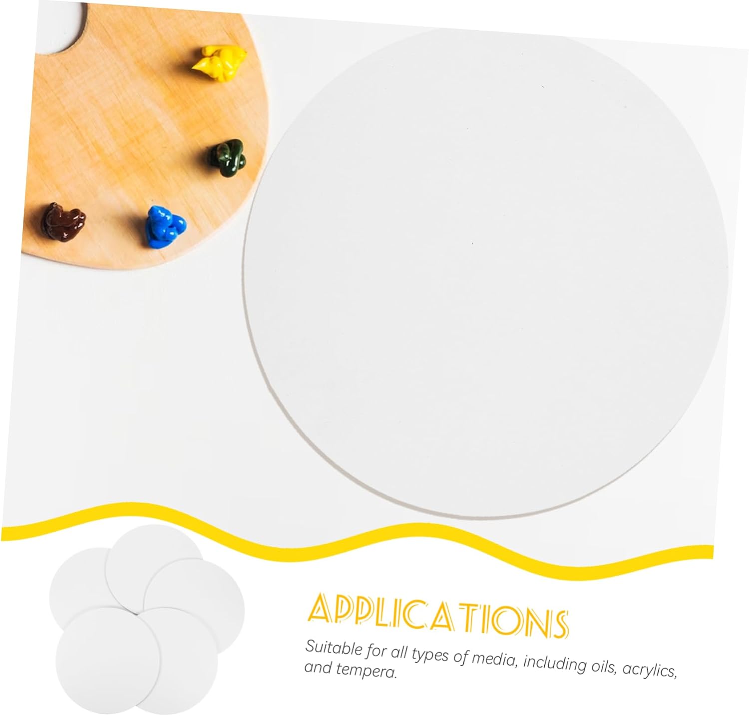 6pcs Round Canvas Boards for Oil Painting Art Canvas Panels for Artists and Hobbyists for Tempera White Drawing Board