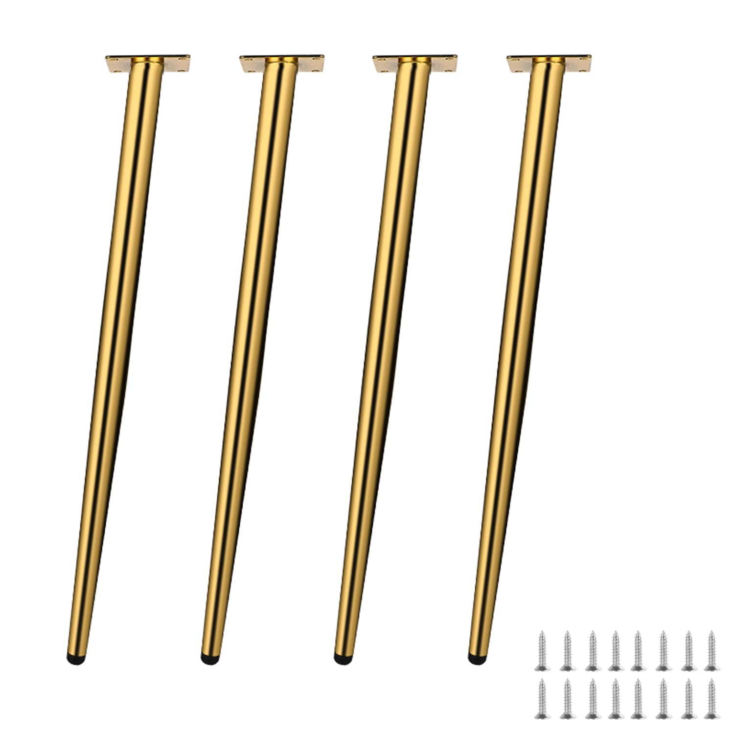 GHHVFEC Metal Table Legs Set of 4 - Durable Oblique Conical Support Feet for Couch, Chair, Cabinet & DIY Projects - Includes Screws for Easy Installation
