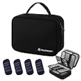 Glucoracy Large Insulin Cooler Travel Case,Medication Cooler Bag with 4 * 160g Reusable Ice Packs for Insulin Pens and Diabetic Supplies, Diabetic Care Kits Organizer with Handle Design, Black