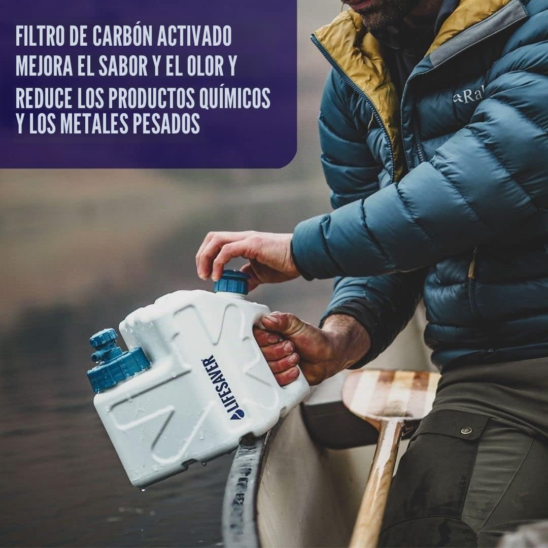 LifeSaver Cube Filtro Agua Portátil | Purifica Hasta 5000 Litros, 99,99% de Bacterias, Virus, Microplásticos - Capacidad 5L, Kit Supervivencia, Camper Furgoneta Accesorios, Emergencias