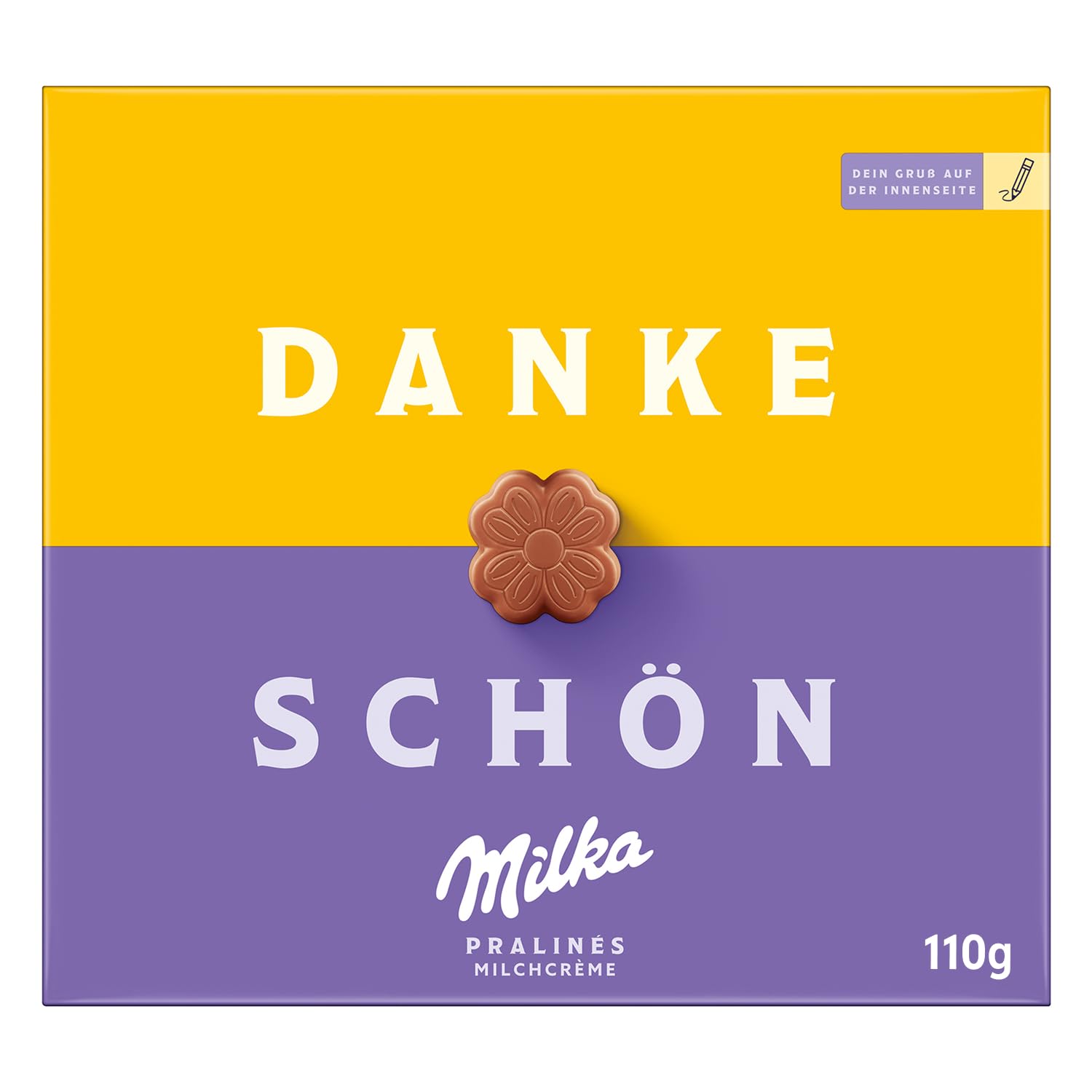 Milka Kleines Dankeschön Pralinen – Alpenmilch-Schokolade mit feiner Milchcrème-Füllung – 10 x 110 g